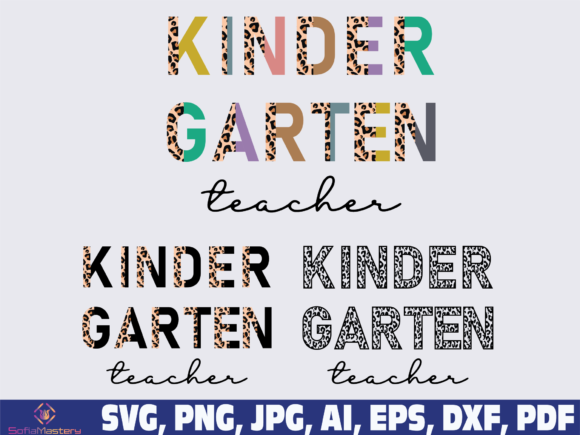 Kindergarten Teacher Half Leopard Graphics for Crafts