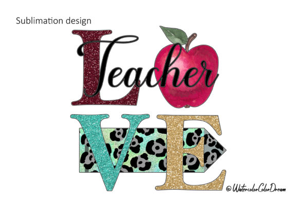 Love Teacher Apple PNG for Crafts and Graphics