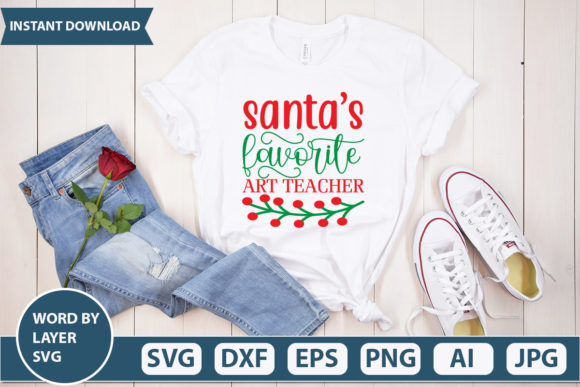 Santa’s Favorite Art Teacher Graphics for Crafts