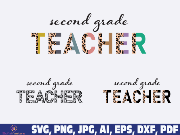 Second Grade Teacher Half Leopard Graphics for Crafts